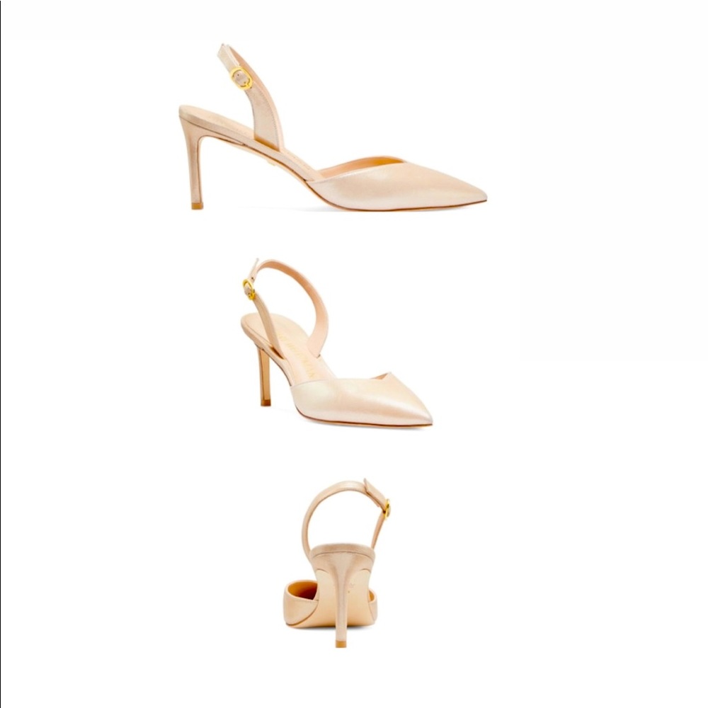 STUART WEITZMAN current season ‘Julia 75’ shimmer suede sling pump $450 NIB 9.5